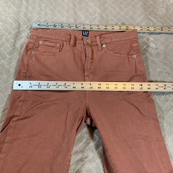 Gap Womens 27 Denim Jeans Dusty Pink Skinny Ankle Fray High Rise Stretch - Picture 8 of 12